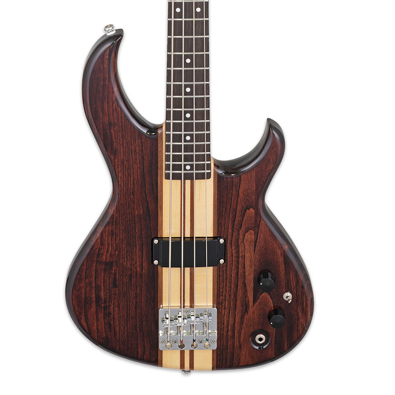 Aria Pro II SB-700 Electric Bass Guitar, Walnut Finish (Ash Body, Maple/Walnut Neck) (2024 Reissue)