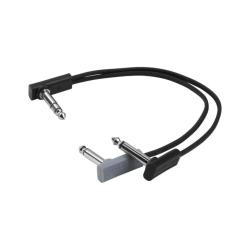 RockBoard Flat Patch Y Splitter Cable - 20 cm / 7 7/8" (TRS to 2x TS)