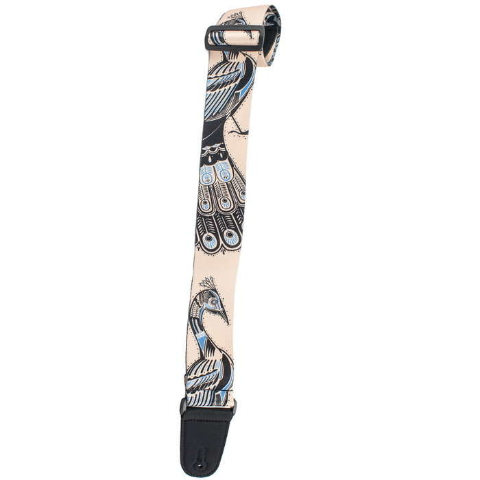 Henry Heller 2" Wide Guitar Strap - Sublimation Printed - "Peacock" Beautiful Birds Design