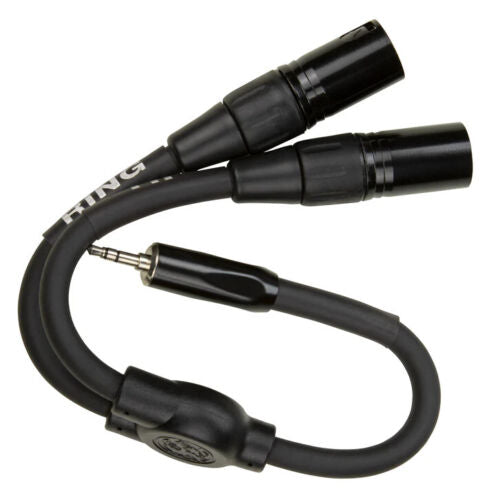 Pig Hog Solutions - 6" Y Cable, 3.5mm to Dual XLR (M), PY-M352XM