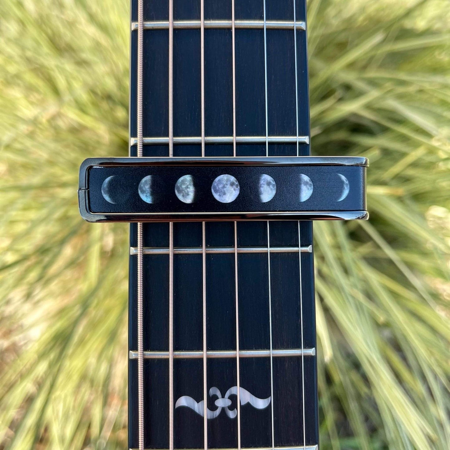 Thalia Capo - Deluxe Series - Black Chrome - Moon Phases on White Pearl