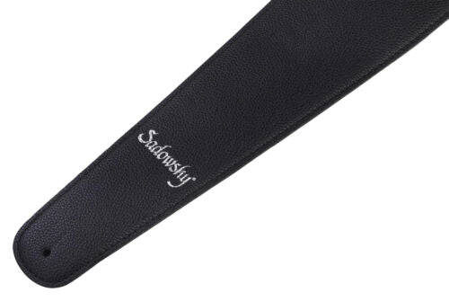 Sadowsky Synthetic Leather Bass Strap with Neoprene Padding - Black with Silver Embossing