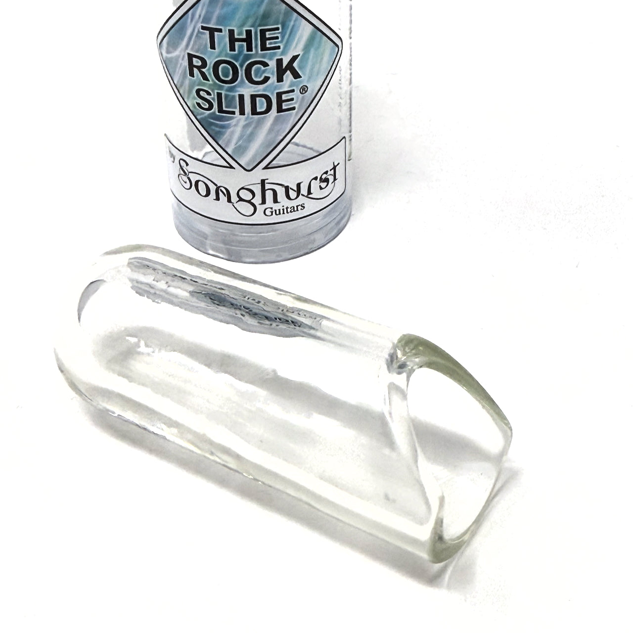 The Rock Slide, Medium Clear Glass Balltip slide (BGRS-MC), 19.5mm x 70mm - Ring Size 8 - 10.5