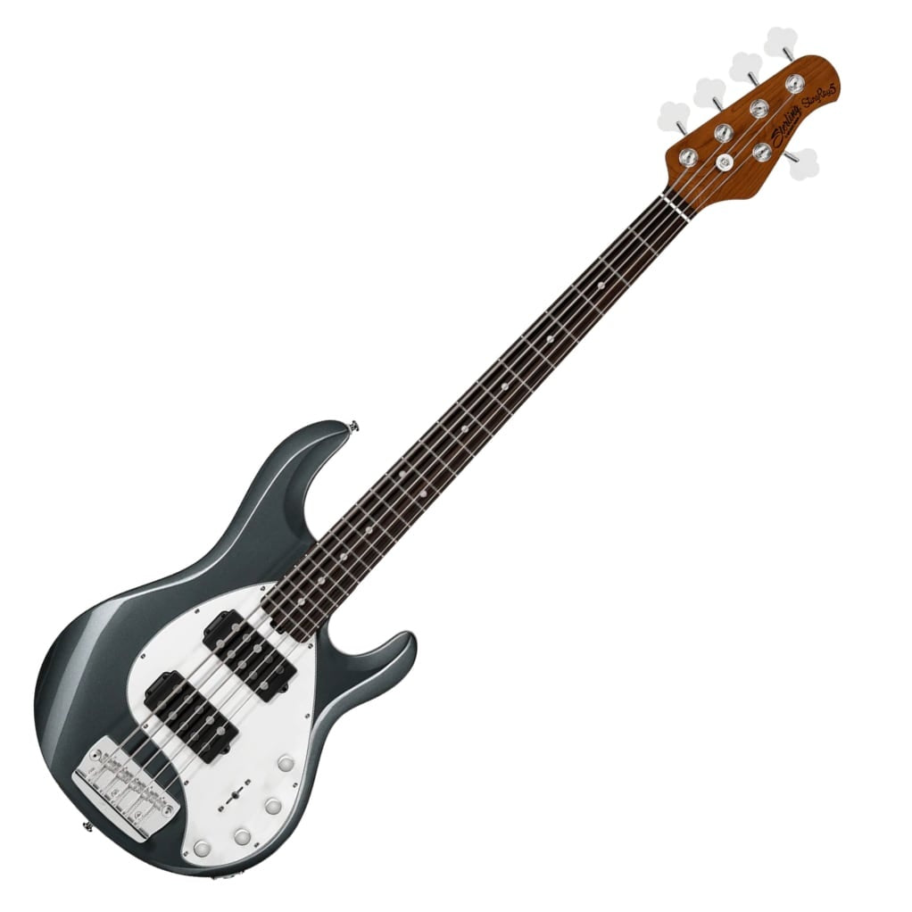 Sterling by Music Man StingRay Ray35 HH 5-String Bass, Charcoal Frost, Roasted Maple Neck (New for 2024)