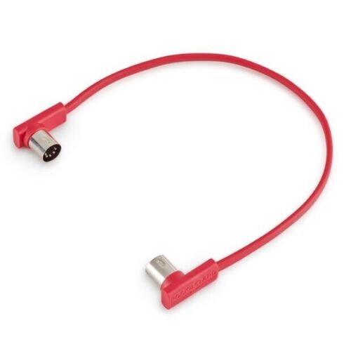 Rockboard Flat MIDI Cable - 30 cm (11 13/16"), Red , Angled Plugs