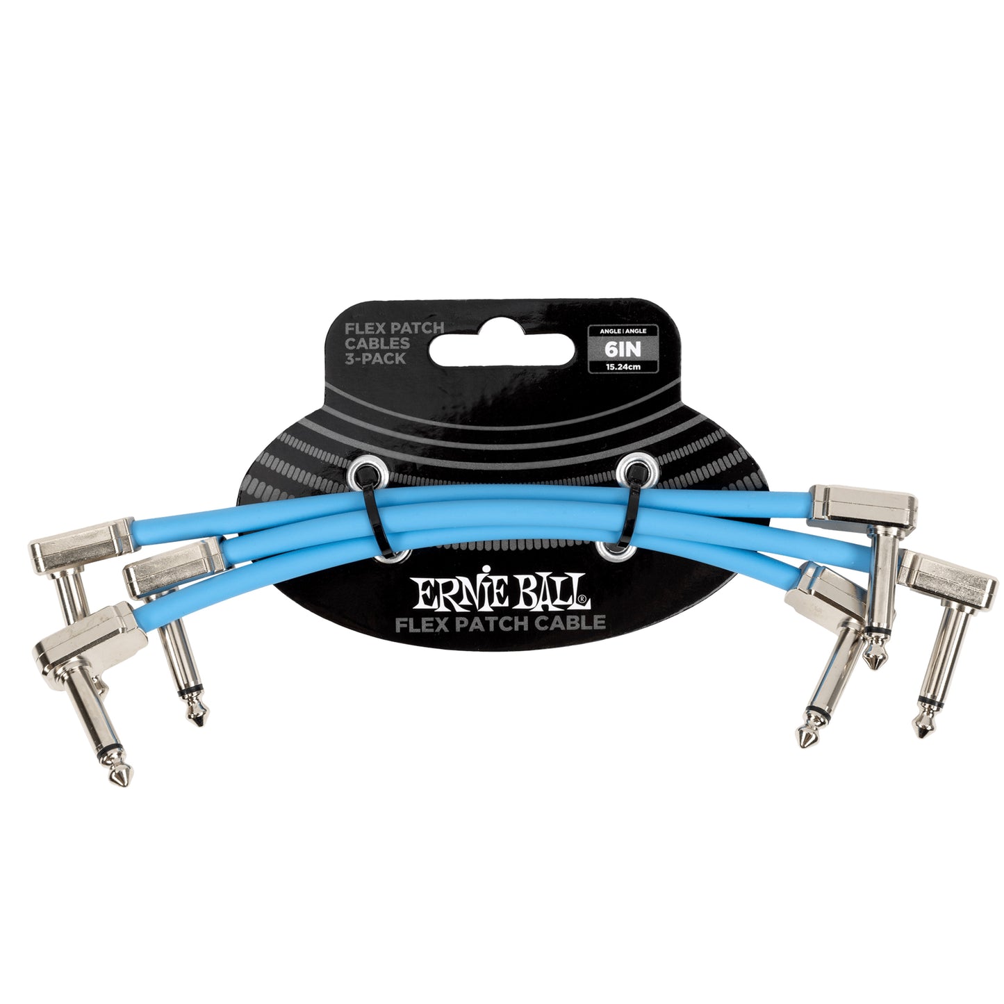 Ernie Ball Flex Patch Cable 6in - Blue - 3 Pack (P06460)