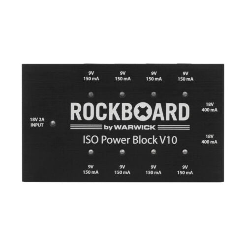 RockBoard ISO Power Block V10 Isolated & Filtered Power Supply (8x 9v 2x 18V cables), Multi regional v2