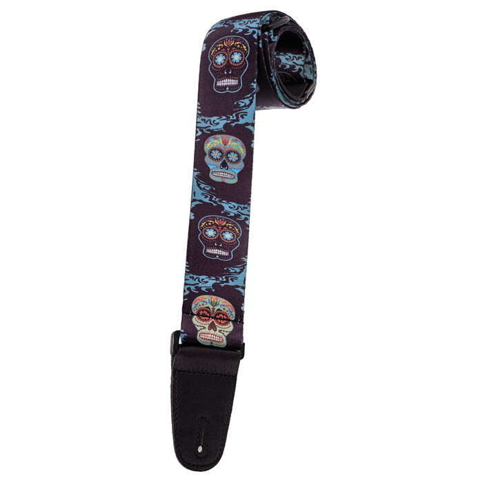 Henry Heller 2" Wide Guitar Strap - Sublimation Printed Artist Series - "Sugar Skulls"