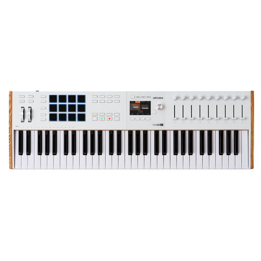 Arturia KeyLab 61 mk3 White — 61 Key USB MIDI Keyboard Controller with Analog Lab Pro Software Included