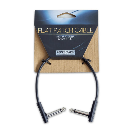 RockBoard Flat Patch Cable, Black, 20 cm (7.87"), low profile