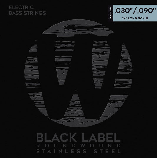 Warwick Black Label Bass Strings 4-String (Long Scale) Set, Extra-Light 030/090 (40220 XL 4)