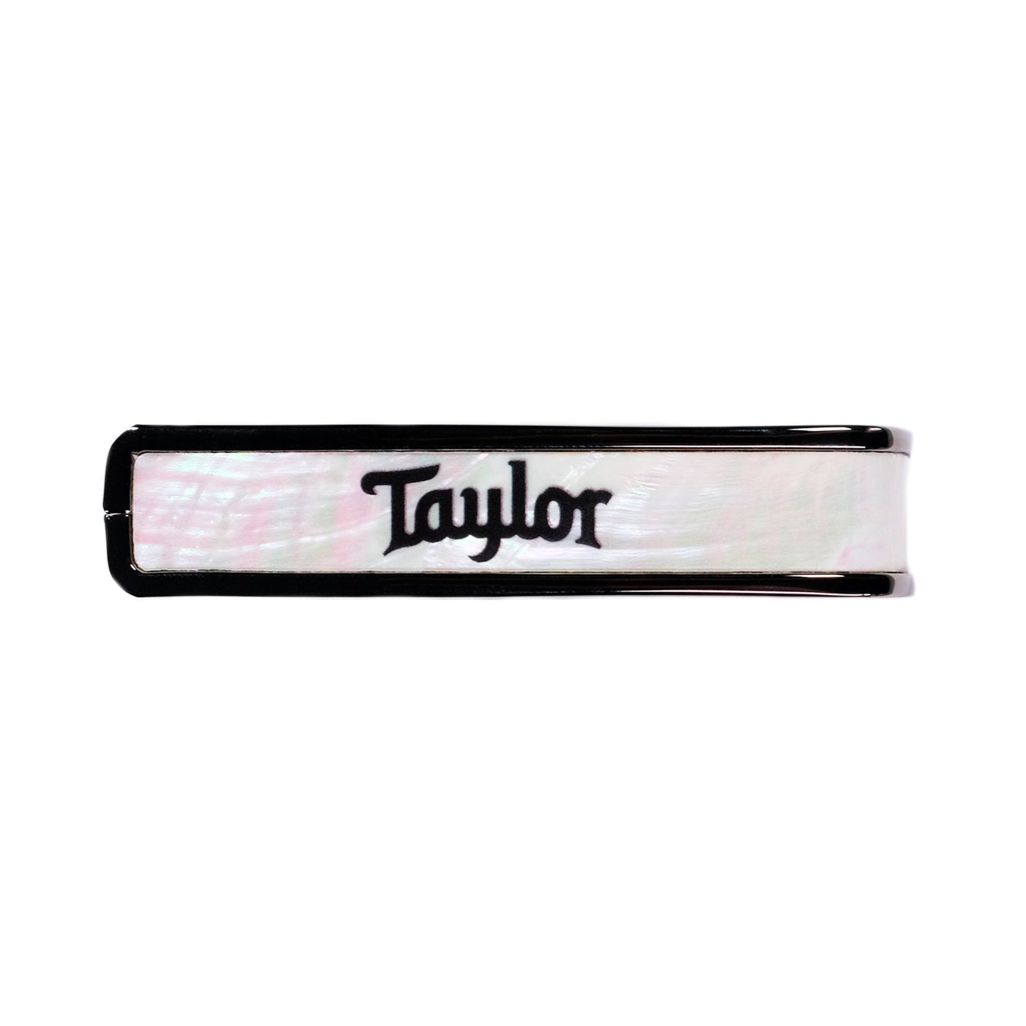 Thalia Guitar Capo - Taylor Officially Licensed (With Taylor Specific Fret Pads) (White Pearl - Taylor Logo, Black Chrome)