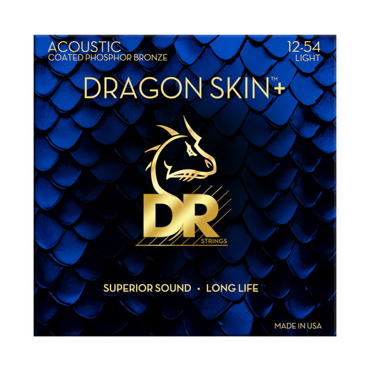 DRAGON SKIN+ - Coated Phosphor Bronze Acoustic Guitar Strings – DAP-12 – Superior Sound with Comfortable Feel & Long Life: Light 12-54