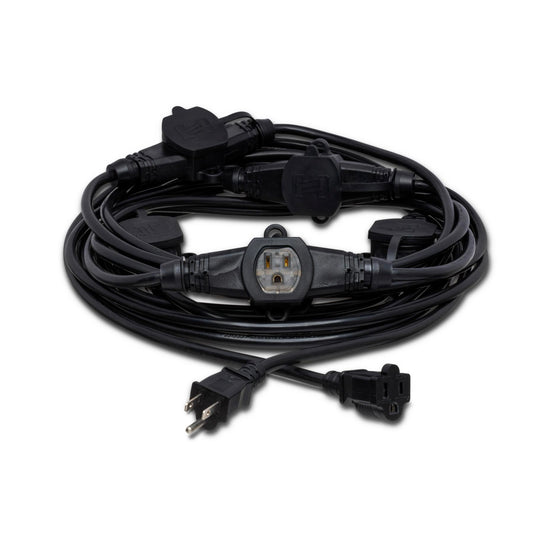 Hosa Power Distribution Cord, 3 X NEMA 5-15R to NEMA 5-15P, 12 AWG x 3 OFC, 25 ft