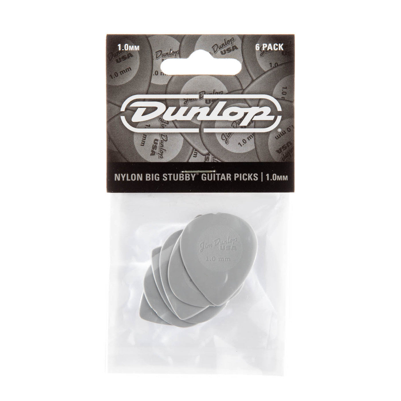 Dunlop Big Stubby Nylon Picks, 1.0MM, 6-Pick Pack (445P1.0)