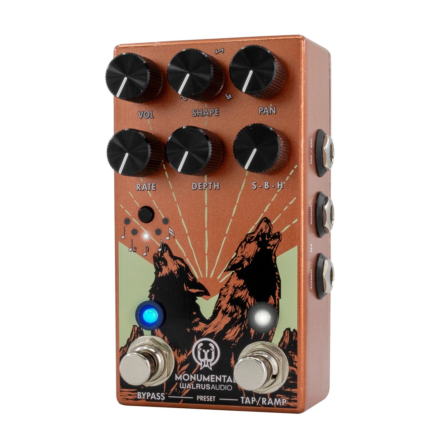 Walrus Audio Monumental Stereo Harmonic Tap Tremolo, Orange