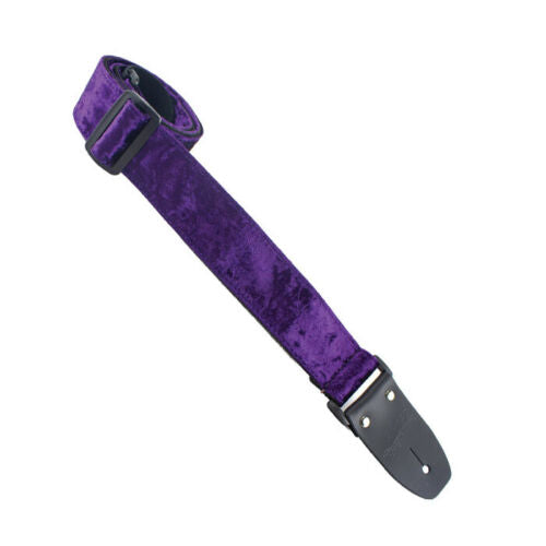 Henry Heller Purple Crushed Velvet Guitar Strap, 2" wide (HCV-PUR) - Regal! Made in USA