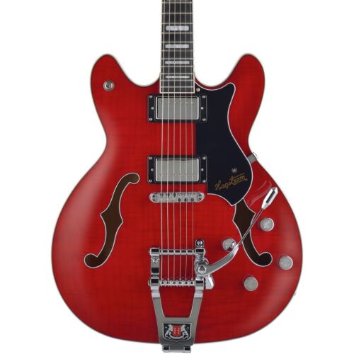 Hagstrom Tremar Viking Deluxe, Semi-hollow Electric Guitar with Tremolo, Wild Cherry Transparent Gloss