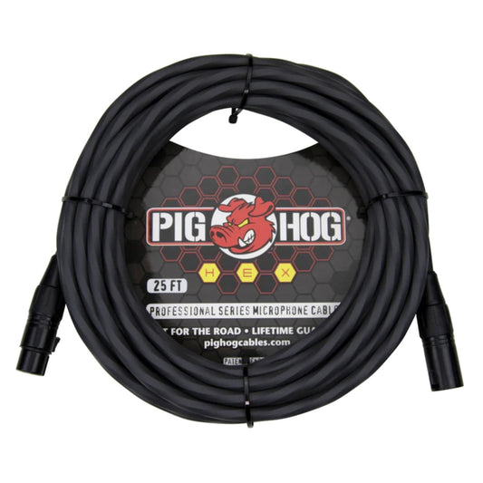 Pig Hog Hex Series Mic Cable (XLR), 25-Foot, Grey