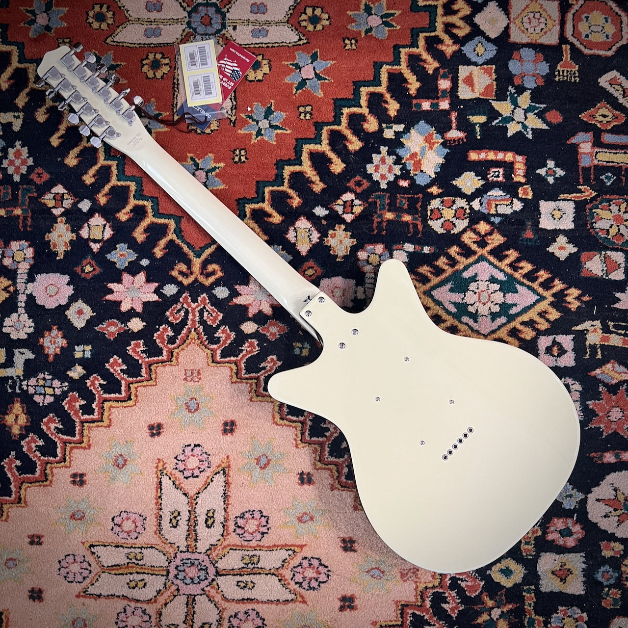 Danelectro '59 Double-Cut 12-String Guitar--Vintage White with Black Pickguard (59SDC-VWH)