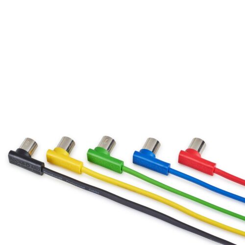 Rockboard Flat MIDI Cable - 30 cm (11 13/16"), Yellow, Angled Plugs