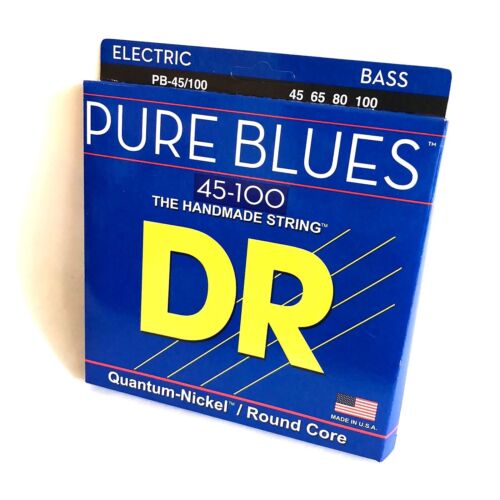 DR Strings PB-45/100 Pure Blues Bass Strings (45 65 80 100), Quantum-Nickel‚ Round Core