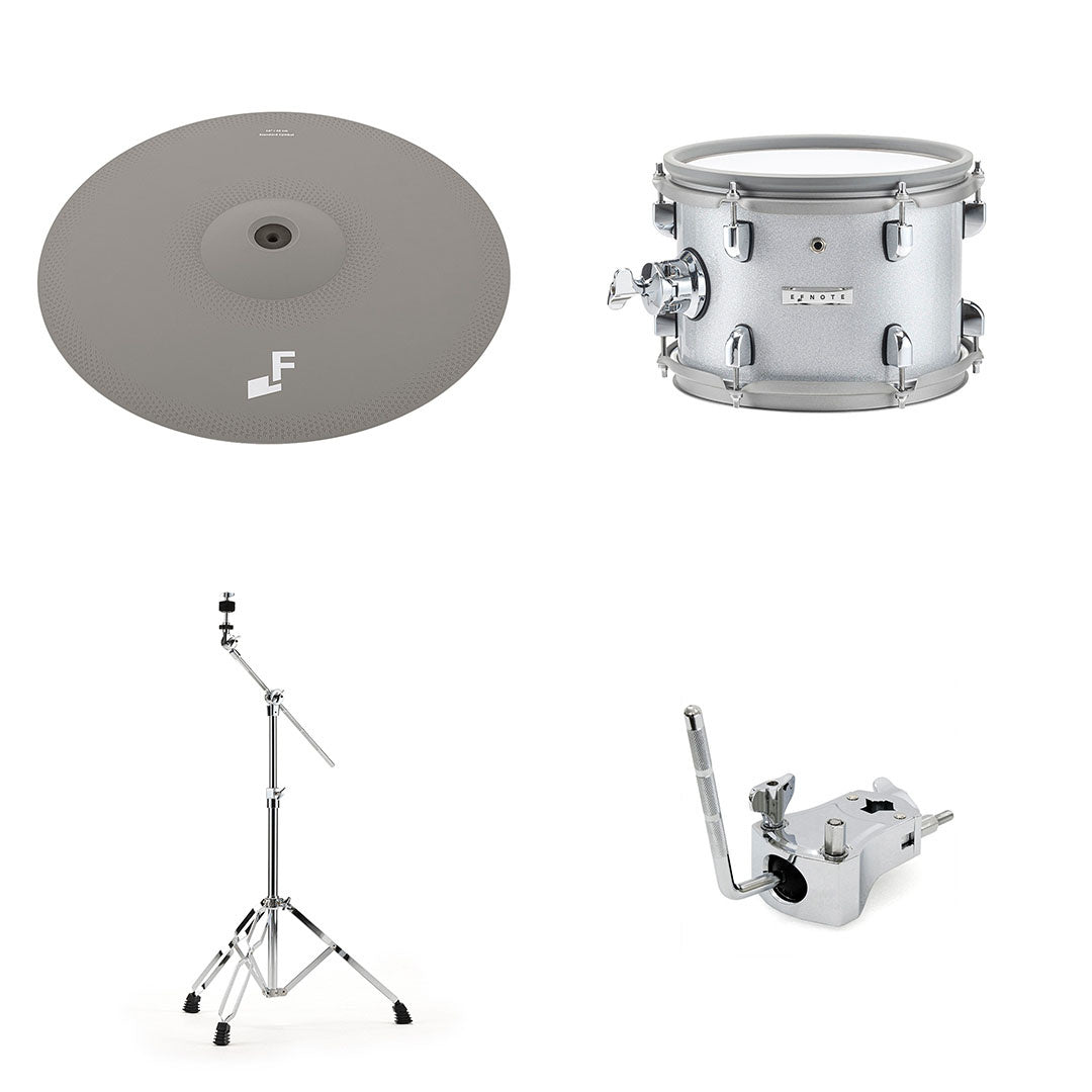 EFNOTE Pro 701 Electronic Drum Kit, Traditional Set (5 Shells, 4 Cymbals), White Sparkle