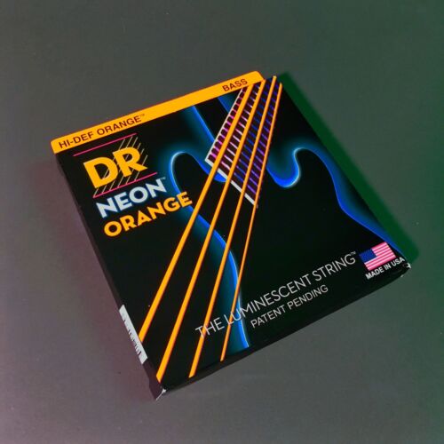 DR Strings Hi-Def Neon Orange Neon Bass Strings, 4-String Set (NOB-45)