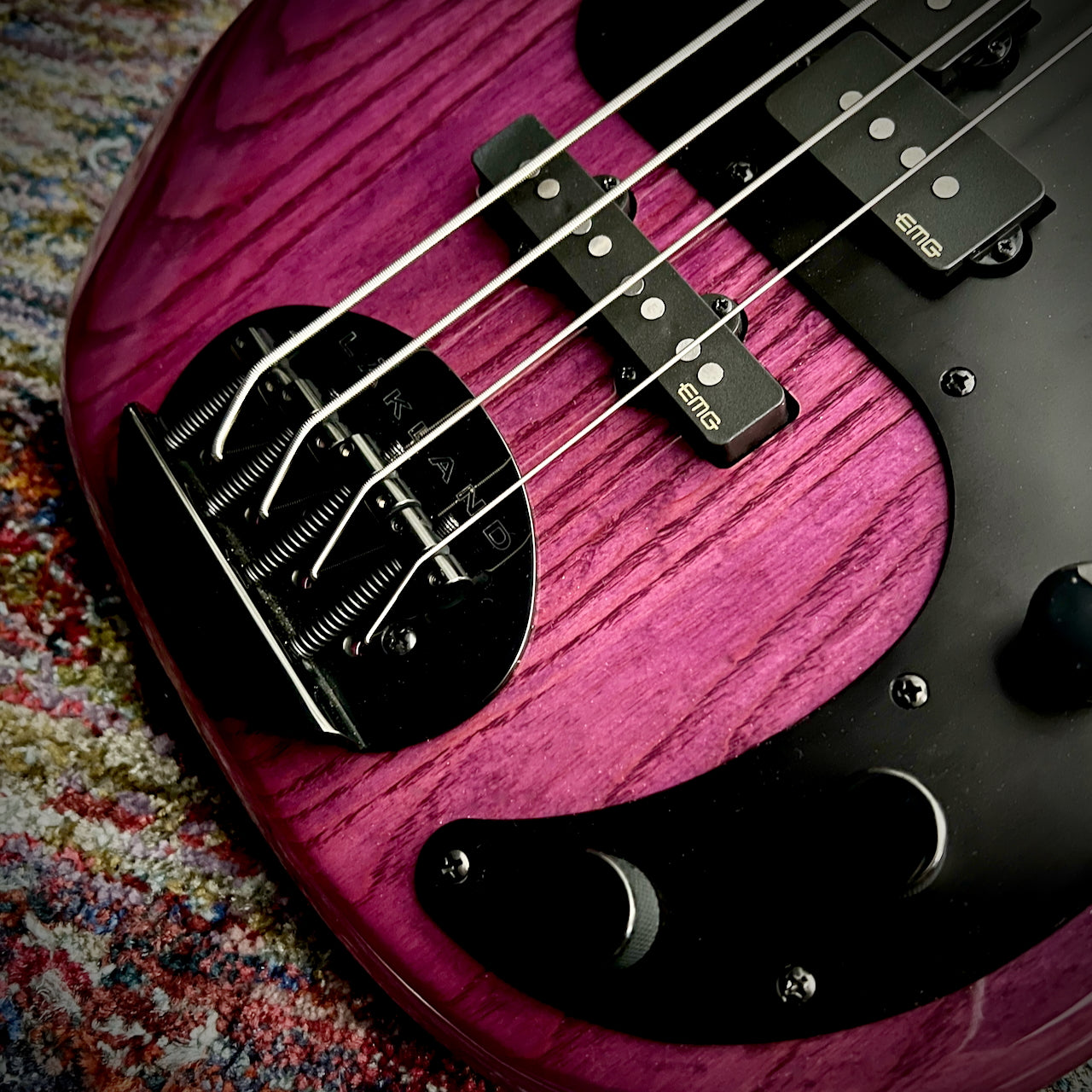 Lakland Skyline 44-64 GZ Geezer Butler Signature 4-String Bass Guitar - Translucent Purple, Black Anodized PG, EMG P/J Pickups