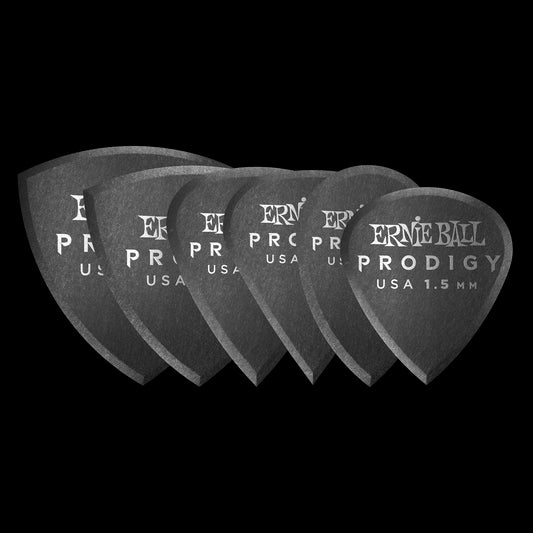 Ernie Ball Prodigy Guitar Picks - Multipack 1.5mm Black - 6 Pack