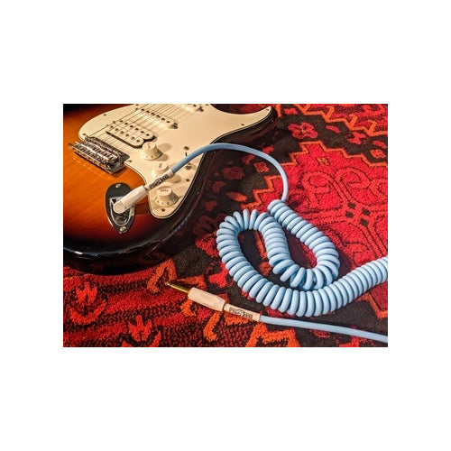 Pig Hog "Half Coil" Instrument Cable, 30-Foot, Daphne Blue (vintage style with tangle-free distance!)